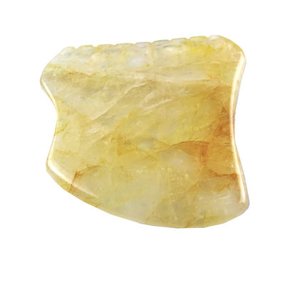 Disponibile il logo personalizzato Giallo Pietra di Citrino Gua Sha Massaggiatore Strumenti Faciali Visaggio Avec Logo Giada Guasha Pietra di Massaggio