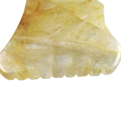 Disponibile il logo personalizzato Giallo Pietra di Citrino Gua Sha Massaggiatore Strumenti Faciali Visaggio Avec Logo Giada Guasha Pietra di Massaggio