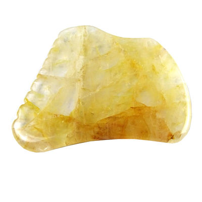 Attrezzatura per il massaggio del corpo con tavola da raschiatura Gua Sha di citrino giallo e pietra di cristallo giallo Guasha