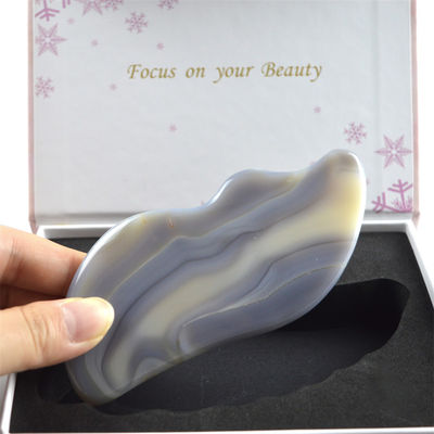 Pietra di Massaggio Corporeo Agata Bianca Gua Sha Scraping Board per l' auto-cura e il rilassamento del corpo intero