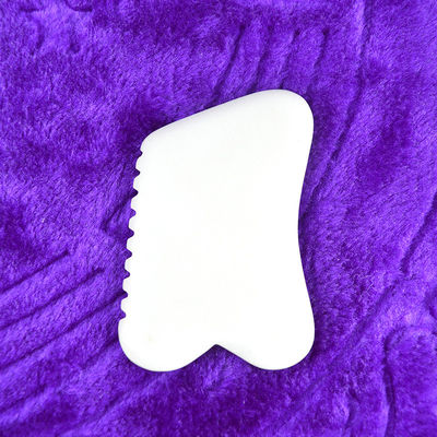 Disponibile il logo personalizzato della Tavola di raschiatura Gua Sha Bianco Giada Naturale per la Bellezza Faciale Massaggio Corporeo Pietra Strumento per la cura della pelle
