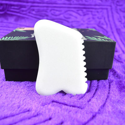 Disponibile il logo personalizzato della Tavola di raschiatura Gua Sha Bianco Giada Naturale per la Bellezza Faciale Massaggio Corporeo Pietra Strumento per la cura della pelle