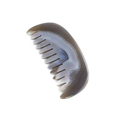 Agate Gua Sha Scalp Massage Comb Board Stone Comb Head Self Care Tool con logo personalizzato