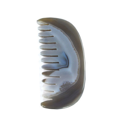 Agate Gua Sha Scalp Massage Comb Board Stone Comb Head Self Care Tool con logo personalizzato