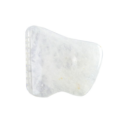 Strumento a tavola a forma di gua sha di quarzo chiaro per la salute della pelle del viso e del collo OEM/ODM accettato