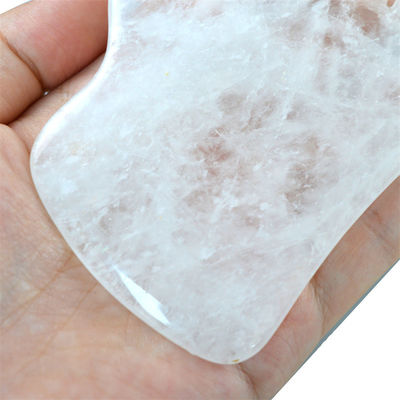 Strumento a tavola a forma di gua sha di quarzo chiaro per la salute della pelle del viso e del collo OEM/ODM accettato