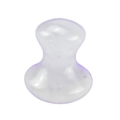 Pietra di raschiatura a forma di fungo di quarzo caldo e chiaro Gua Sha per massaggi muscolari a tutto il corpo e trattamenti facciali