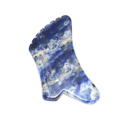 Blu Sodalite Stone Gua Sha Body Scraping Massage Tool Funzione di controllo manuale per viso e corpo Regalo di bellezza naturale