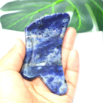 Blu Sodalite Stone Gua Sha Body Scraping Massage Tool Funzione di controllo manuale per viso e corpo Regalo di bellezza naturale