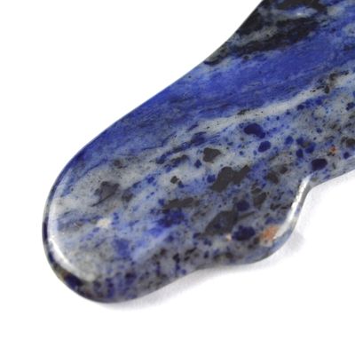 Massaggio del corpo Punti blu in forma di cavallo di mare Sodalite Gua Sha Strumenti per massaggiare il viso e la pelle del corpo in Guasha SPA Therapy