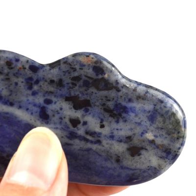 Massaggio del corpo Punti blu in forma di cavallo di mare Sodalite Gua Sha Strumenti per massaggiare il viso e la pelle del corpo in Guasha SPA Therapy