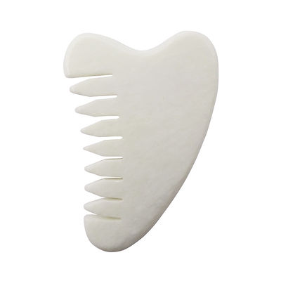 Area di massaggio completo del corpo Naturale Bianco Xiuyan Jade pettine per capelli Gua Sha Strumenti Jade Massaggiatore Scalp per alleviare la tensione del cuoio capelluto