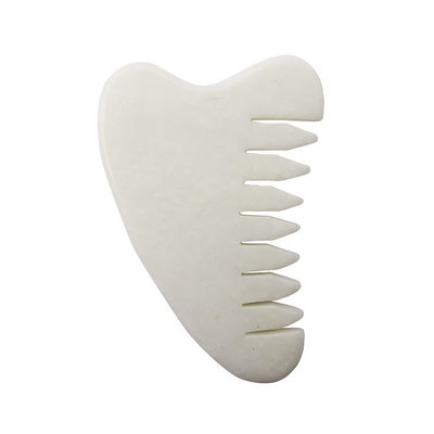 Area di massaggio completo del corpo Naturale Bianco Xiuyan Jade pettine per capelli Gua Sha Strumenti Jade Massaggiatore Scalp per alleviare la tensione del cuoio capelluto