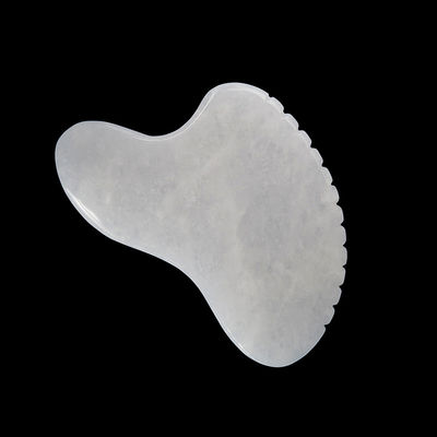 Logo personalizzato Cuore in forma di cristallo Pietra di giada bianca Gua Sha Scraping Massaggio strumento per l'agopuntura Terapia massaggiatore facciale