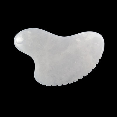 Logo personalizzato Cuore in forma di cristallo Pietra di giada bianca Gua Sha Scraping Massaggio strumento per l'agopuntura Terapia massaggiatore facciale