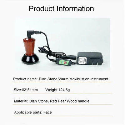 Red Pear Wood Mini Bian Stone Eye Face Gua Sha Massager Cintura di massaggio portatile per pietra calda naturale Guasha elettrica