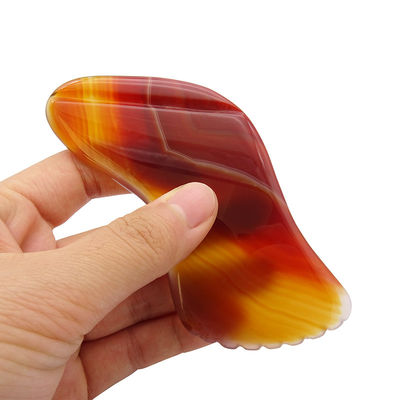 Strumento di massaggio Gua Sha Agata Rossa per terapia di agopuntura SPA e massaggio facciale e corporeo cura della salute Beaut
