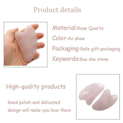 OEM/ODM Accettabile Rose Quartz Gua Sha Naturale Giada Guasha Strumenti Faciali per Corpo Faccia Collo E Occhi Cura della Pelle Massaggio SPA