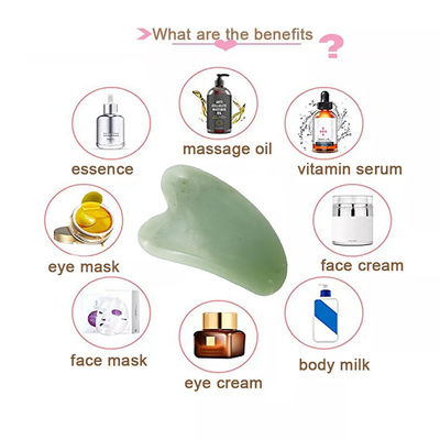 Xiuyan Jade Guasha Board per la cura della pelle del viso e del corpo Forma del cuore Strumento di massaggio Gua Sha per alleviare le tensioni muscolari