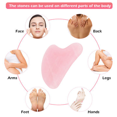 Strumento di massaggio portatile in pietra naturale di giada Gua Sha per il viso e il collo