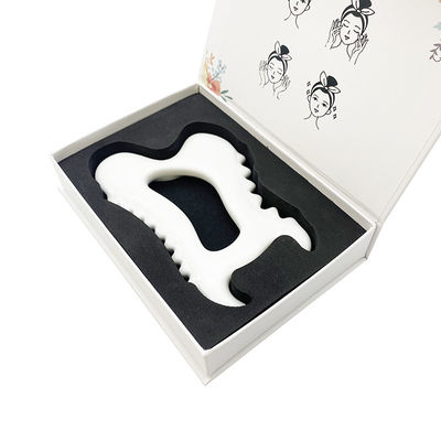 Strumenti facciali in ceramica Gua Sha per la cura della pelle del viso Strumenti facili da includere Borsa di lusso e guide regalo per donne