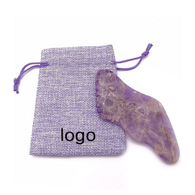 Massaggio facciale Ametista Gua Sha Strumento di raschiatura per massaggio naturale del corpo