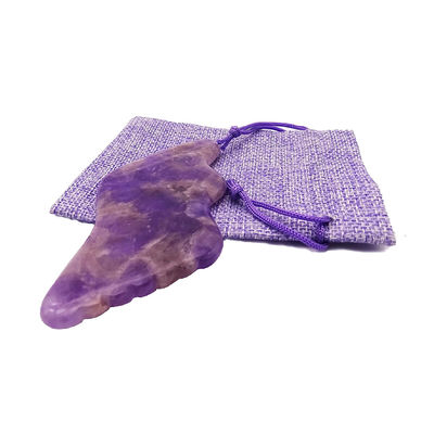 Massaggio facciale Ametista Gua Sha Strumento di raschiatura per massaggio naturale del corpo