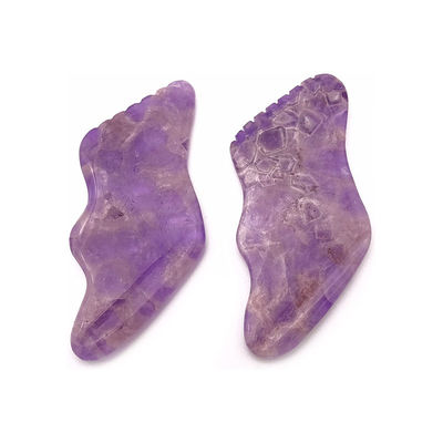 Massaggio facciale Ametista Gua Sha Strumento di raschiatura per massaggio naturale del corpo