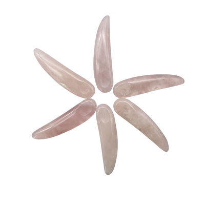 Cucchiaio di quarzo rosa per gua sha e cosmetici