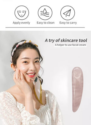 Cucchiaio di quarzo rosa per gua sha e cosmetici
