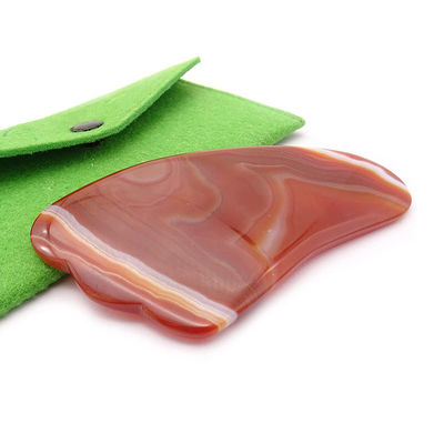 Funzione di lifting del viso Agate rosso cristallo di quarzo Gua Sha piastra di rottamazione per portatile