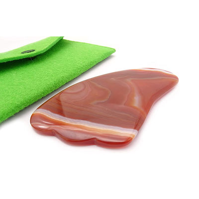 Funzione di lifting del viso Agate rosso cristallo di quarzo Gua Sha piastra di rottamazione per portatile