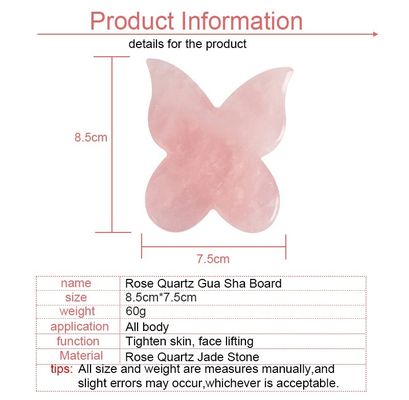 Massaggiatore Faciale a forma di farfalla Piastra di massaggio di Giada Guasha Pietra naturale Gua Sha Scraper per collo corpo Acupuncture Spa
