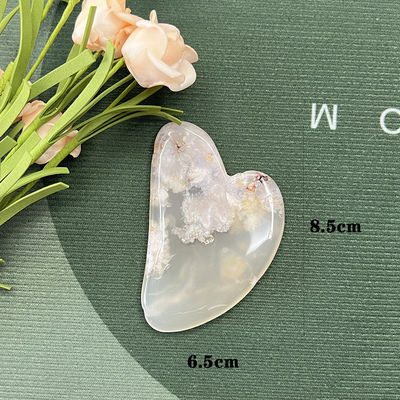 Riparazione naturale delle mani Giada in forma di cuore Massaggio facciale Gua Sha Sakura Agata Raschiatura facciale per la fisioterapia