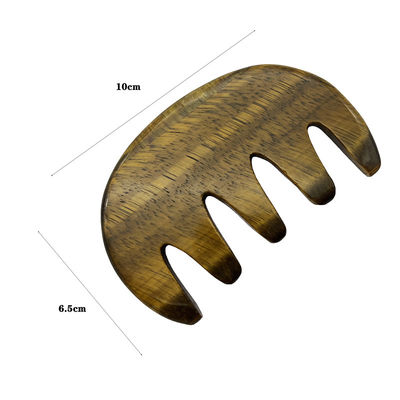 Meridian Care Jade Comb Natural Tiger Eye Stone Gua Sha Scraper per massaggi a testa e capello