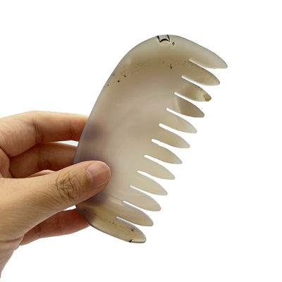 Natural Grey Agate Jade Guasha Comb L'ultimo strumento di massaggio della testa e del meridiano per il massaggio viso/corpo