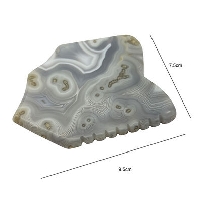 Grigio Agate Faciale Guasha Skin Lifting Firming Natural Hand Healing Giada Gua Sha Massaggio Strumento per il Firming del viso e della pelle