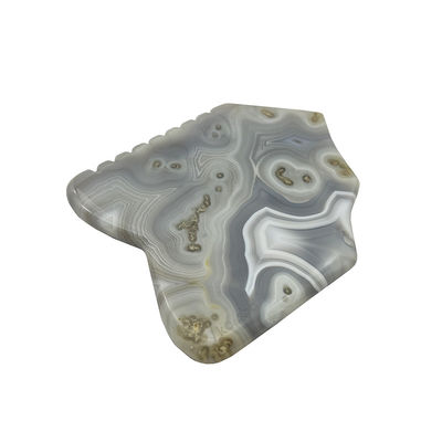 Grigio Agate Faciale Guasha Skin Lifting Firming Natural Hand Healing Giada Gua Sha Massaggio Strumento per il Firming del viso e della pelle