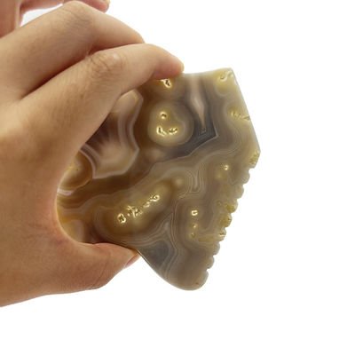 Grigio Agate Faciale Guasha Skin Lifting Firming Natural Hand Healing Giada Gua Sha Massaggio Strumento per il Firming del viso e della pelle