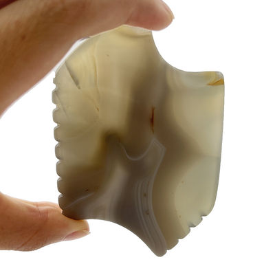 Gray Agate Guasha Scraping Stone Massaggiatore Corporeo Portatile per Giada Naturale Gua Sha e Skin Lifting