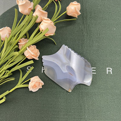 Gray Agate Guasha Scraping Stone Massaggiatore Corporeo Portatile per Giada Naturale Gua Sha e Skin Lifting