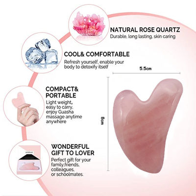 Massaggiatore Forma di cuore Gua Sha Tavola Pietra di giada per il massaggio facciale SPA Trattamento di terapia di agopuntura