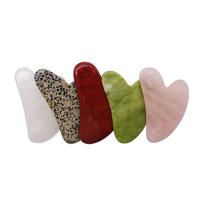 Massaggiatore Forma di cuore Gua Sha Tavola Pietra di giada per il massaggio facciale SPA Trattamento di terapia di agopuntura