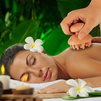 Tavola di Guasha a testa di legno per cosmetologia Strumento di massaggio Anticellulite Drenaggio linfatico Modellazione del corpo Terapia del legno