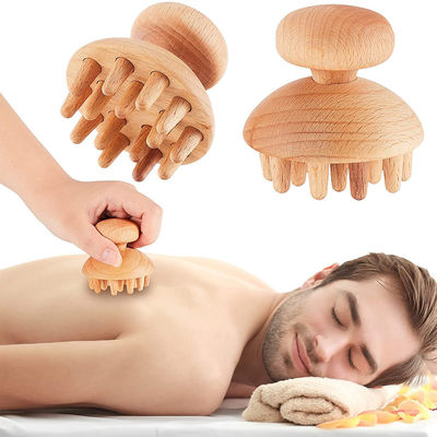 Tavola di Guasha a testa di legno per cosmetologia Strumento di massaggio Anticellulite Drenaggio linfatico Modellazione del corpo Terapia del legno