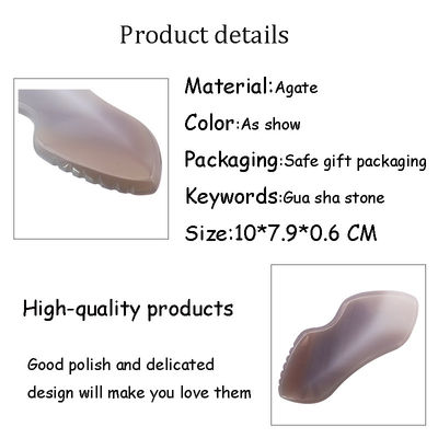 Tabella di Gua Sha di Agata Naturale per Massaggio Corporeo e Trattamento Faciale in Terapia di Agopuntura SPA