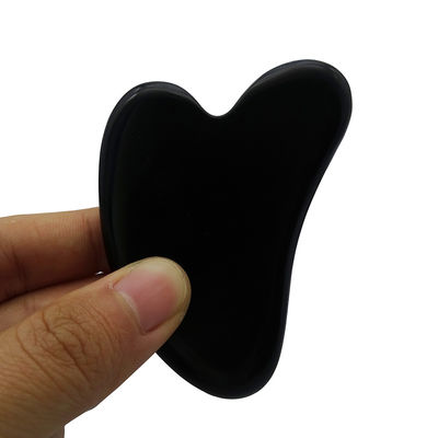 Pietra Bian Nera Naturale Forma Cuore Mascherino Gua Sha per Spa Meditazione rilassante