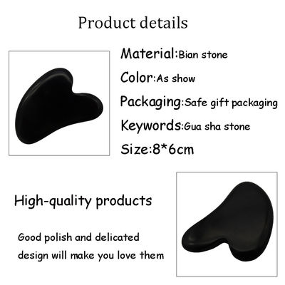 Pietra Bian Nera Naturale Forma Cuore Mascherino Gua Sha per Spa Meditazione rilassante