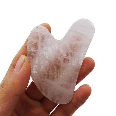Massaggio Faciale Forma di Cuore Bianco Cristallo Gua Sha Pietra per SPA Terapia di Agopuntura al Centro di Medicina Tradizionale Cinese