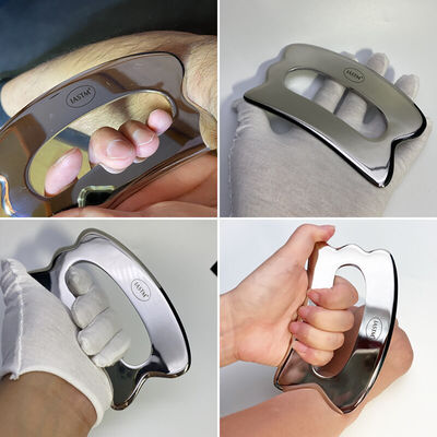 Strumento di massaggio in acciaio inossidabile Gua Sha 2024 per il rilassamento dei tessuti molli del corpo Tecnico lucidato lucidato portatile